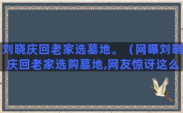 刘晓庆回老家选墓地。（网曝刘晓庆回老家选购墓地,网友惊讶这么早就料理后事）(65岁刘晓庆回老家)