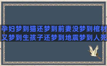 孕妇梦到猫还梦到前妻没梦到棺材又梦到生孩子还梦到地震梦到人死了又男友梦到儿子我梦到钱又梦到丢东西又梦到同学同学也梦到我(孕妇梦到蛇又梦到花)