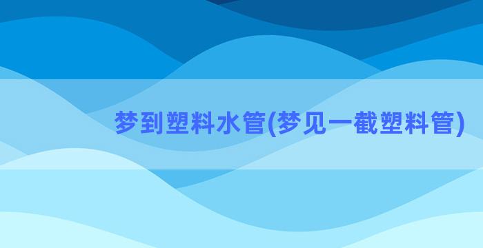 梦到塑料水管(梦见一截塑料管)