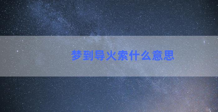 梦到导火索什么意思