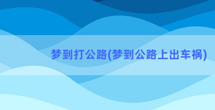 梦到打公路(梦到公路上出车祸)