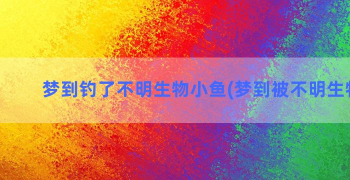 梦到钓了不明生物小鱼(梦到被不明生物攻击)