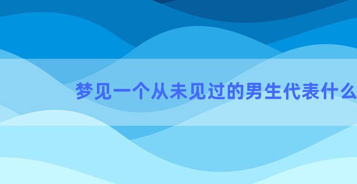 梦见一个从未见过的男生代表什么