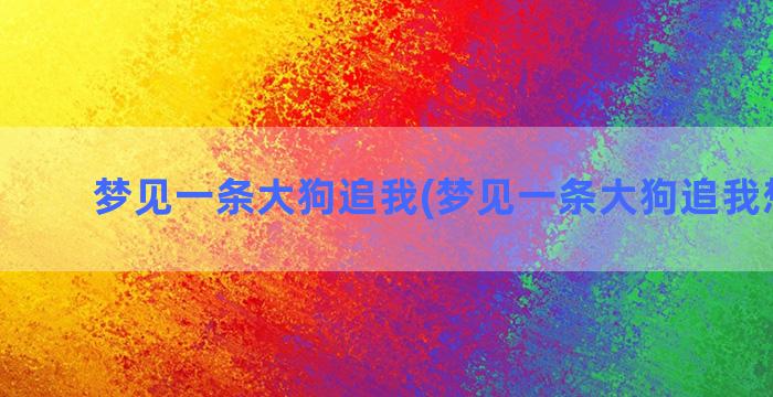 梦见一条大狗追我(梦见一条大狗追我想咬我)