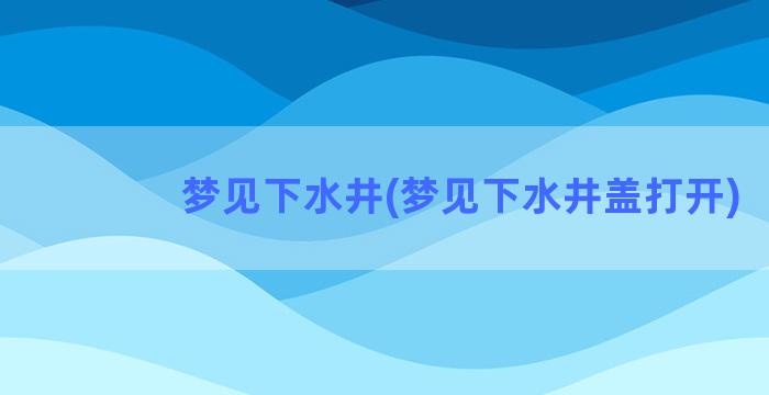 梦见下水井(梦见下水井盖打开)