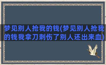 梦见别人抢我的钱(梦见别人抢我的钱我拿刀刺伤了别人还出来血)