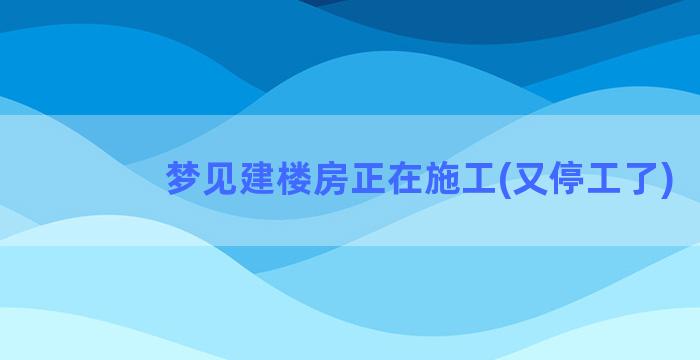 梦见建楼房正在施工(又停工了)