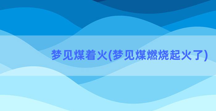 梦见煤着火(梦见煤燃烧起火了)